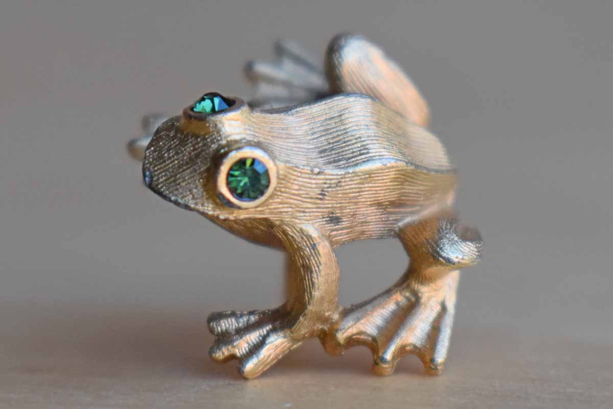 Avon Little Gold Tone Frog Lapel Pin – The Standing Rabbit